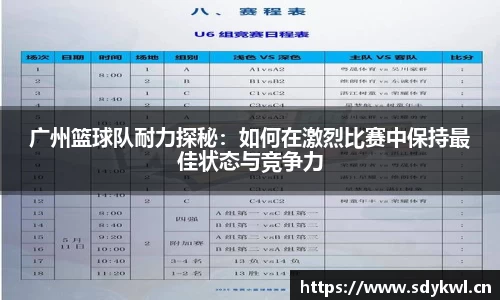 广州篮球队耐力探秘：如何在激烈比赛中保持最佳状态与竞争力